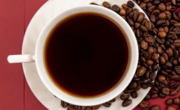 cafe-bari-top-view-cup-coffee-with-coffee-beans-and-cup-bari